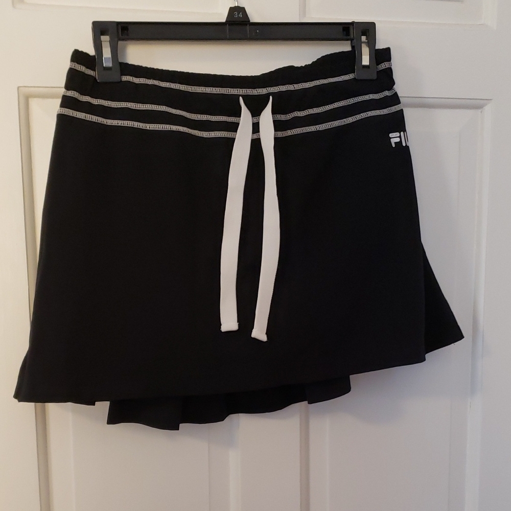 Fila Women's Black Mini Skirt with White Accents